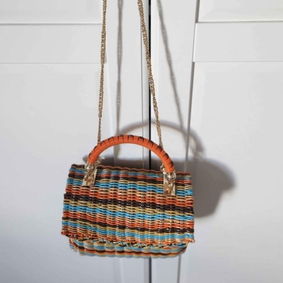 ZARA Colorful rotin handbag - Picture 3 of 3